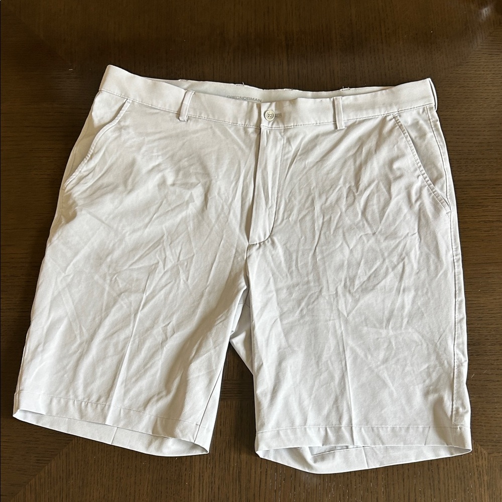 Greg Norman Golf Collection gray Flat Front Shorts